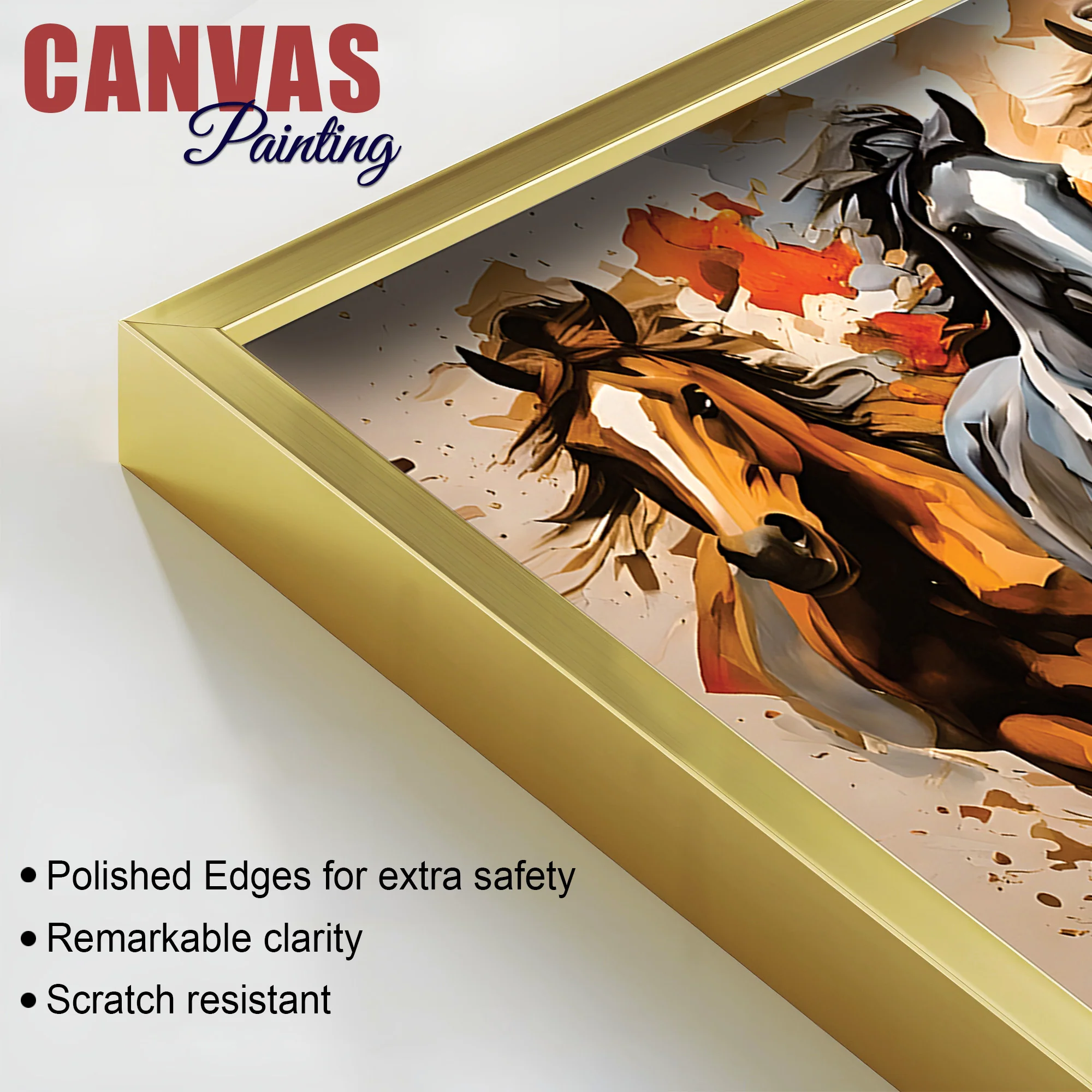 Majestic Seven Horses Water Color Art Premium Wall Painting - Image 6