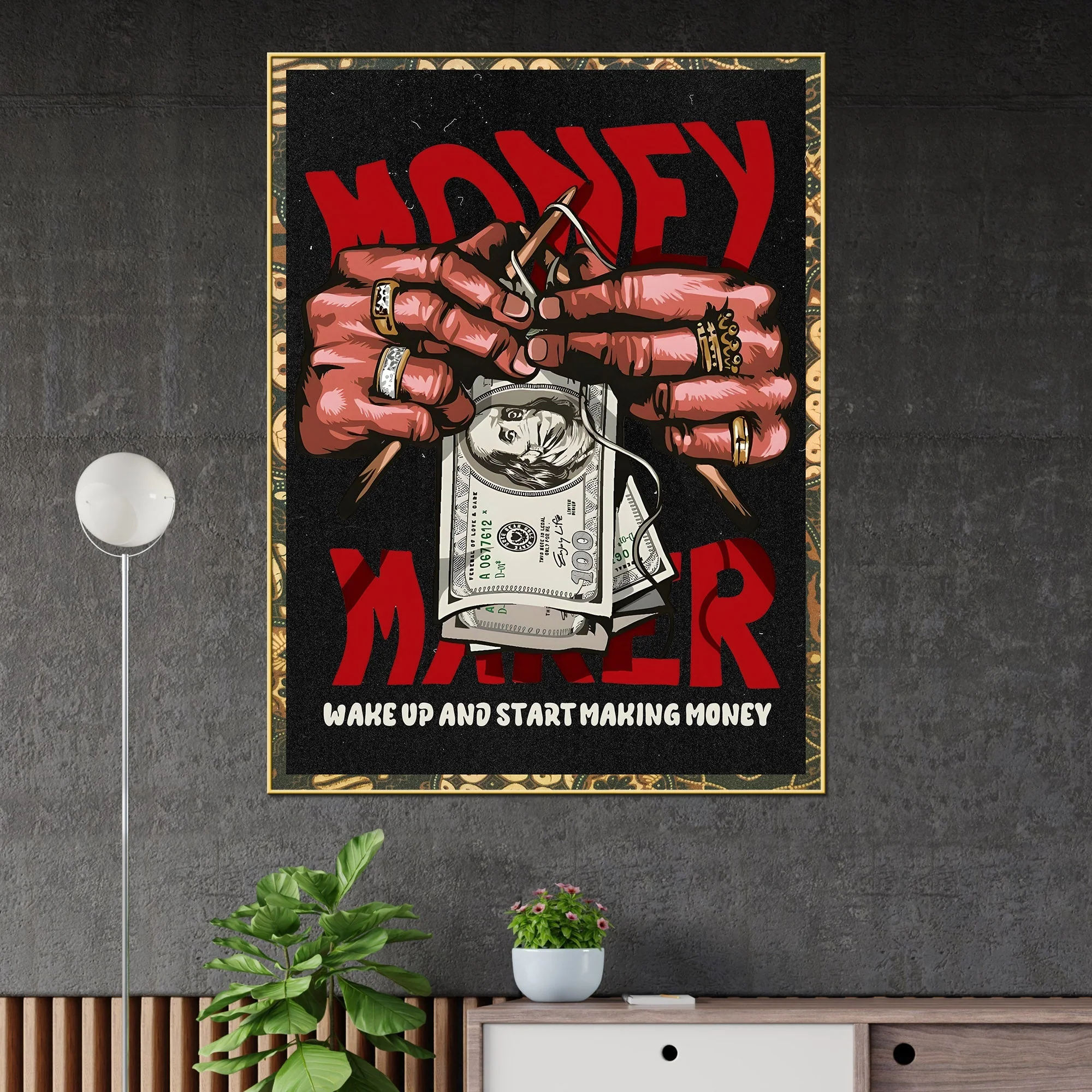 Make Your Own Money Cotton Canvas Wall Painting - Image 2