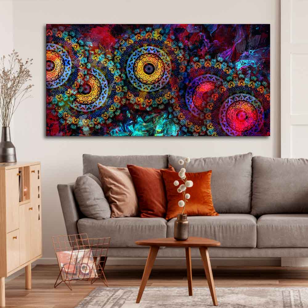 Mandala Art Dark Eyes Canvas Wall Painting - Image 2