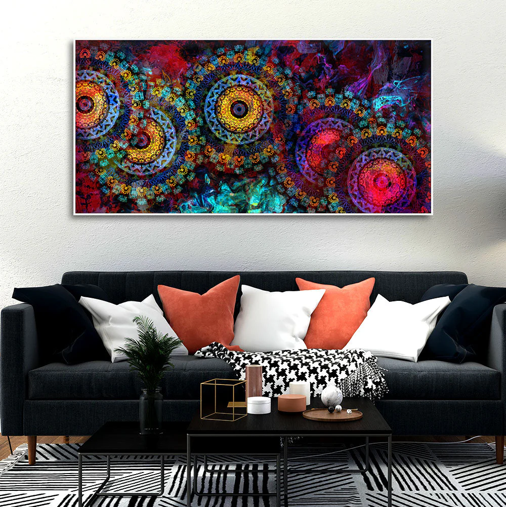 Mandala Art Dark Eyes Canvas Wall Painting - Image 3