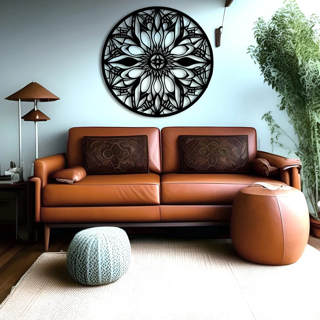 Mandala Art Design Flower Circle Metal Artwork Wall Decor - Image 4
