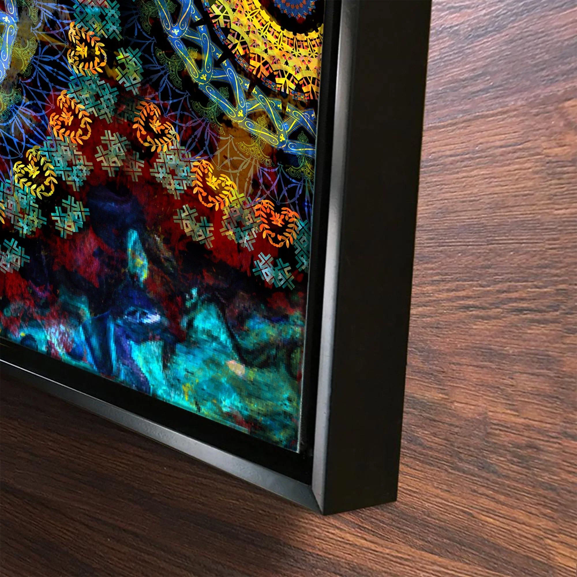 Mandala Art Dark Eyes Floating Canvas Wall Painting Frame - Image 6