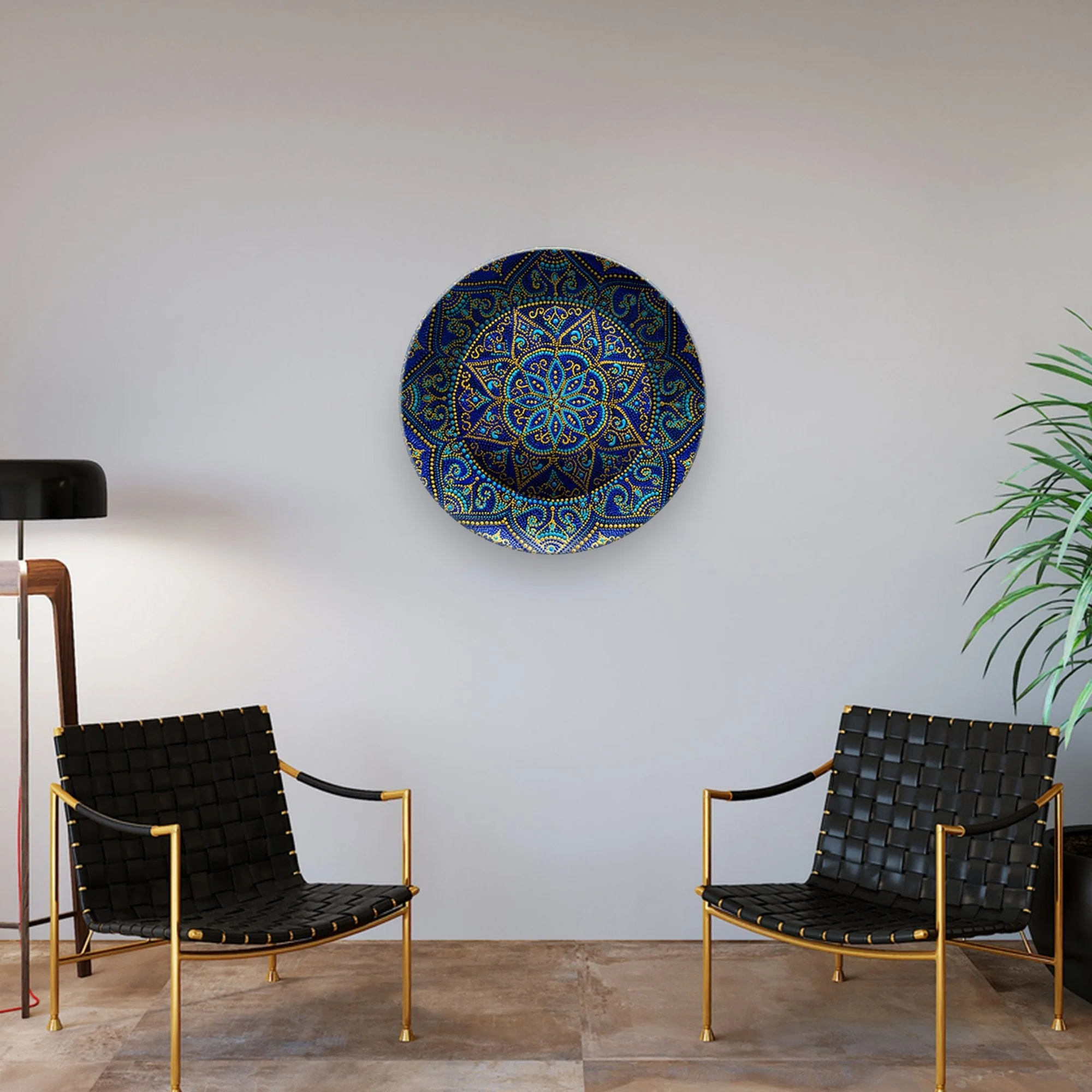 Mandala Dot Art Ceramic Hanging Wall Plate Painting - Image 2