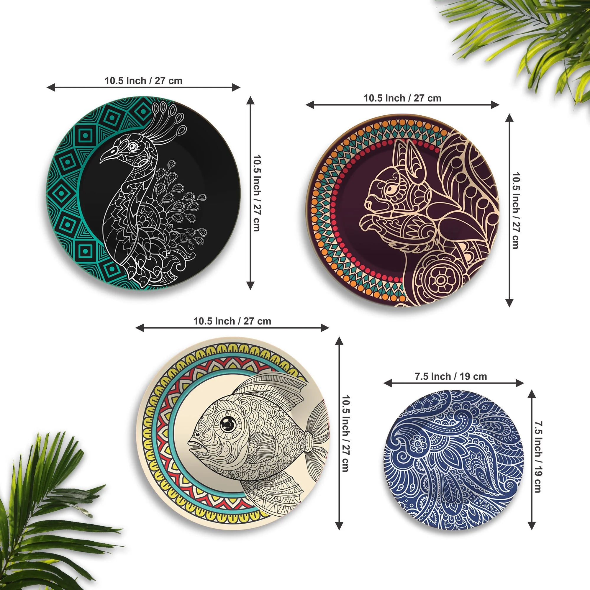 Mandala Pattern Art Wall Plates Painting Set of Four - Image 6