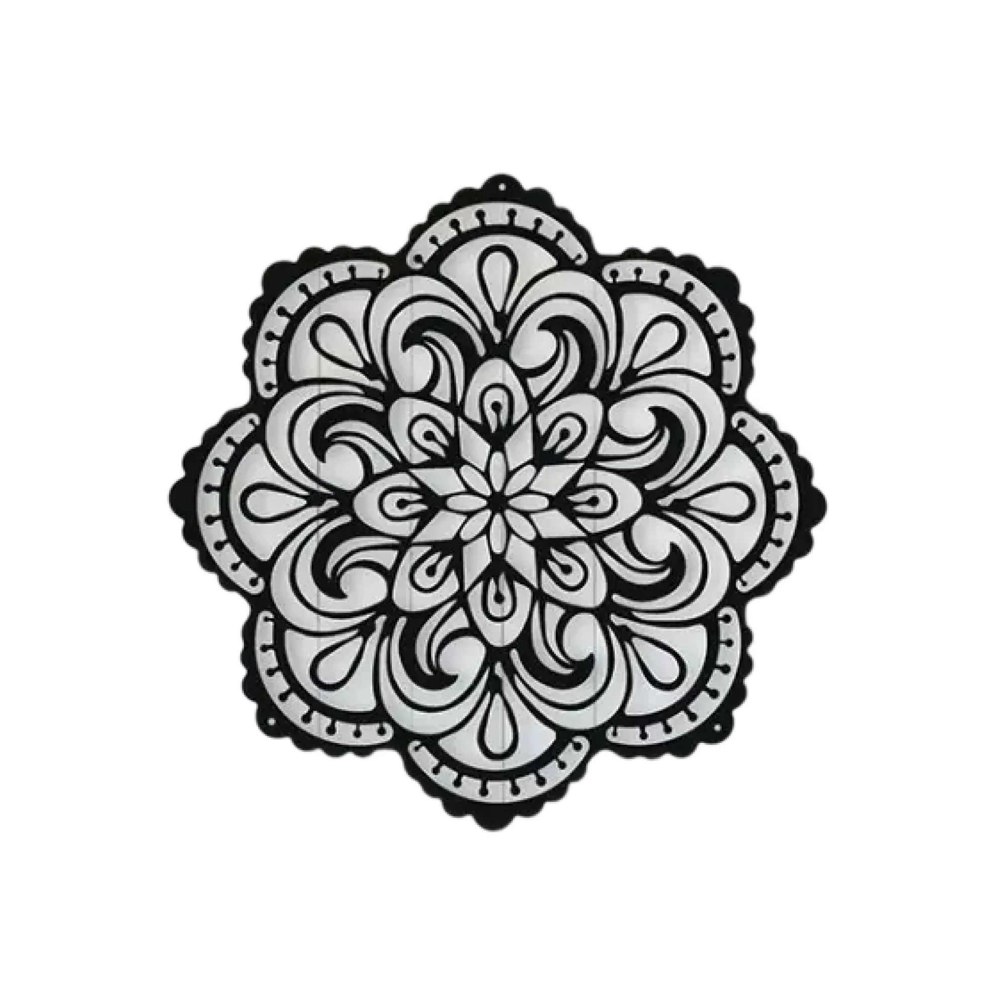 Mandala Pattern Floral Design Metal Art Wall Decor - Image 3