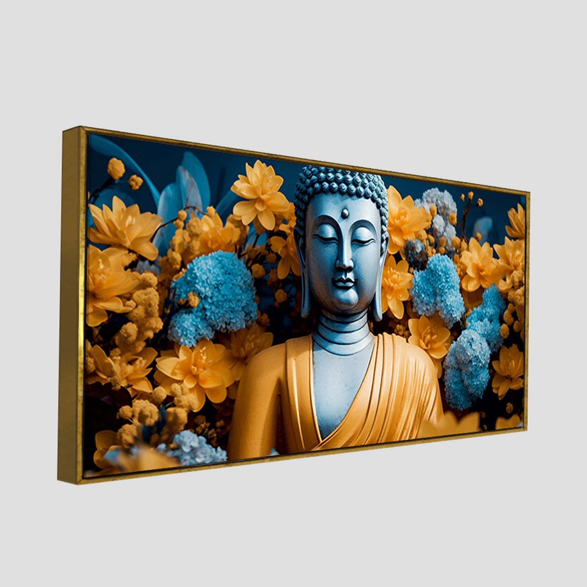 Meditating Buddha Monk Canvas Wall Painting - Image 5