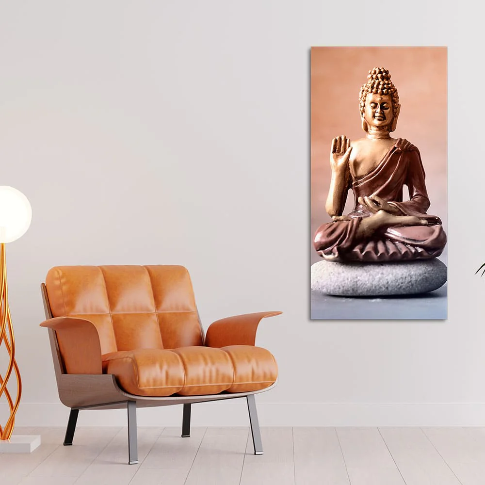Meditating Gautam Buddha Canvas Wall Painting - Image 2