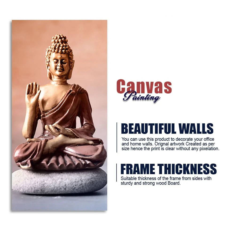 Meditating Gautam Buddha Canvas Wall Painting - Image 6