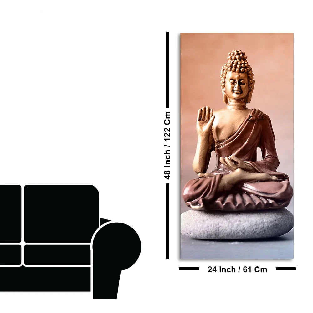Meditating Gautam Buddha Canvas Wall Painting - Image 7