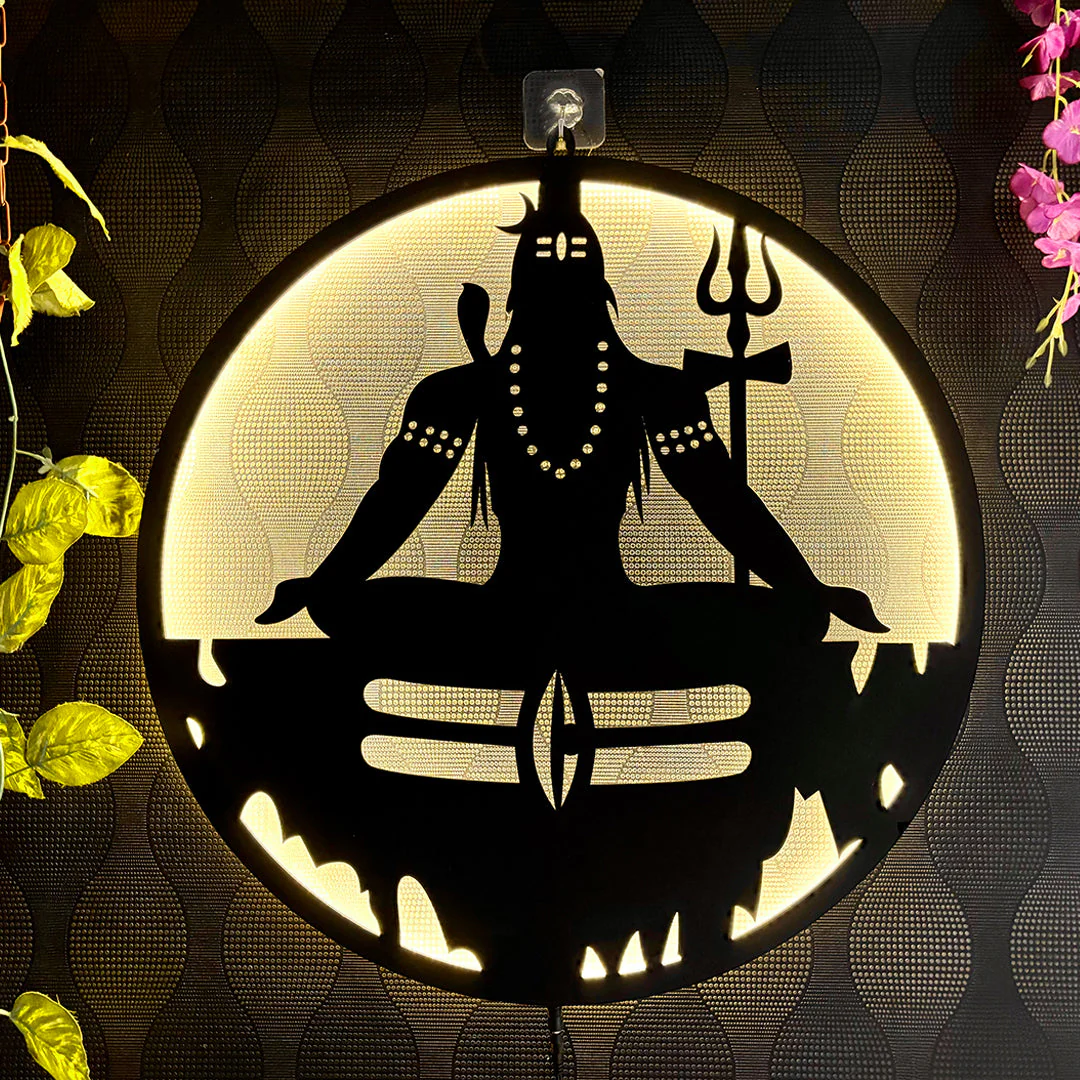 Meditating Shiva LED Wall Hanging for Wall Decor - Image 3
