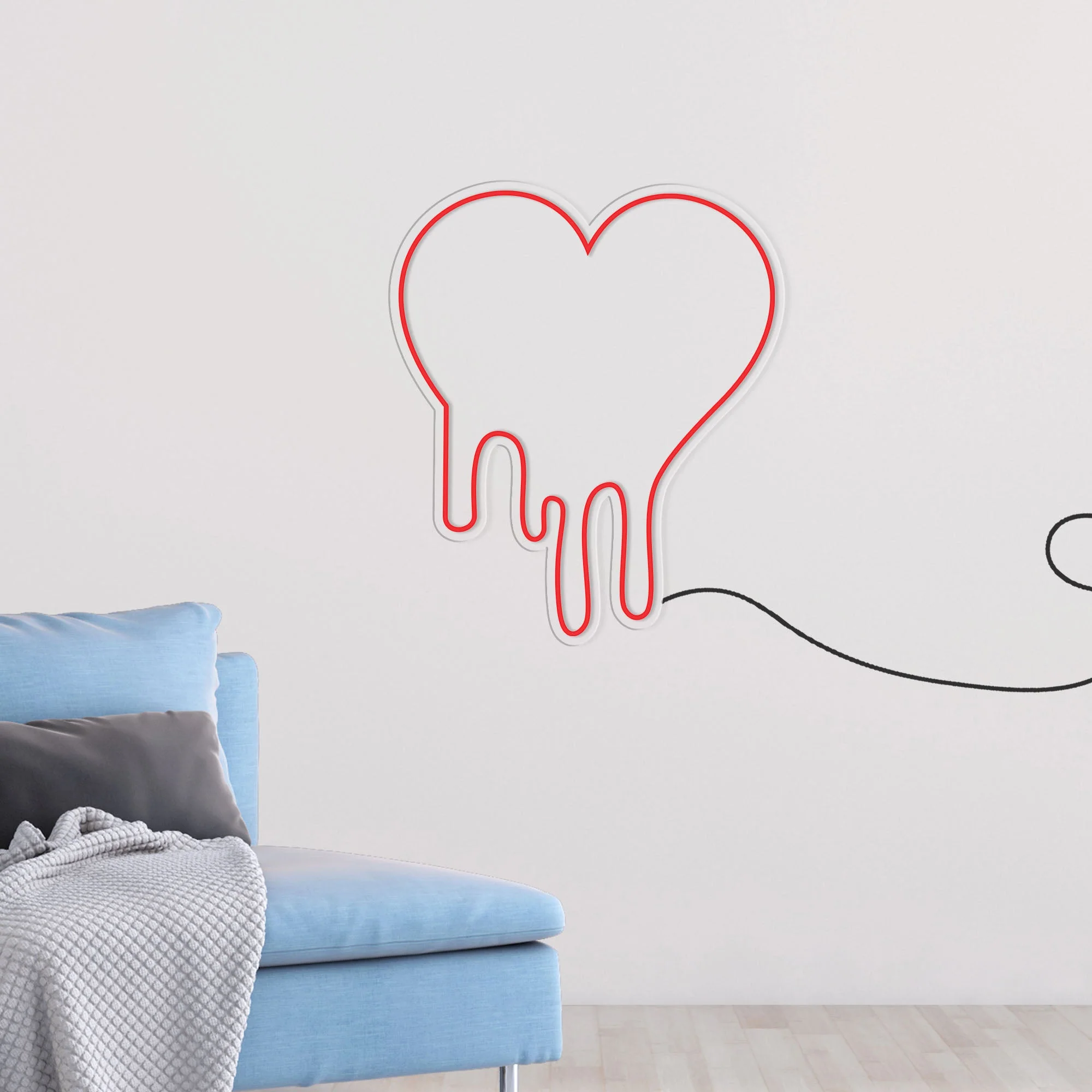 Melting Red Heart Neon Sign LED Light - Image 2
