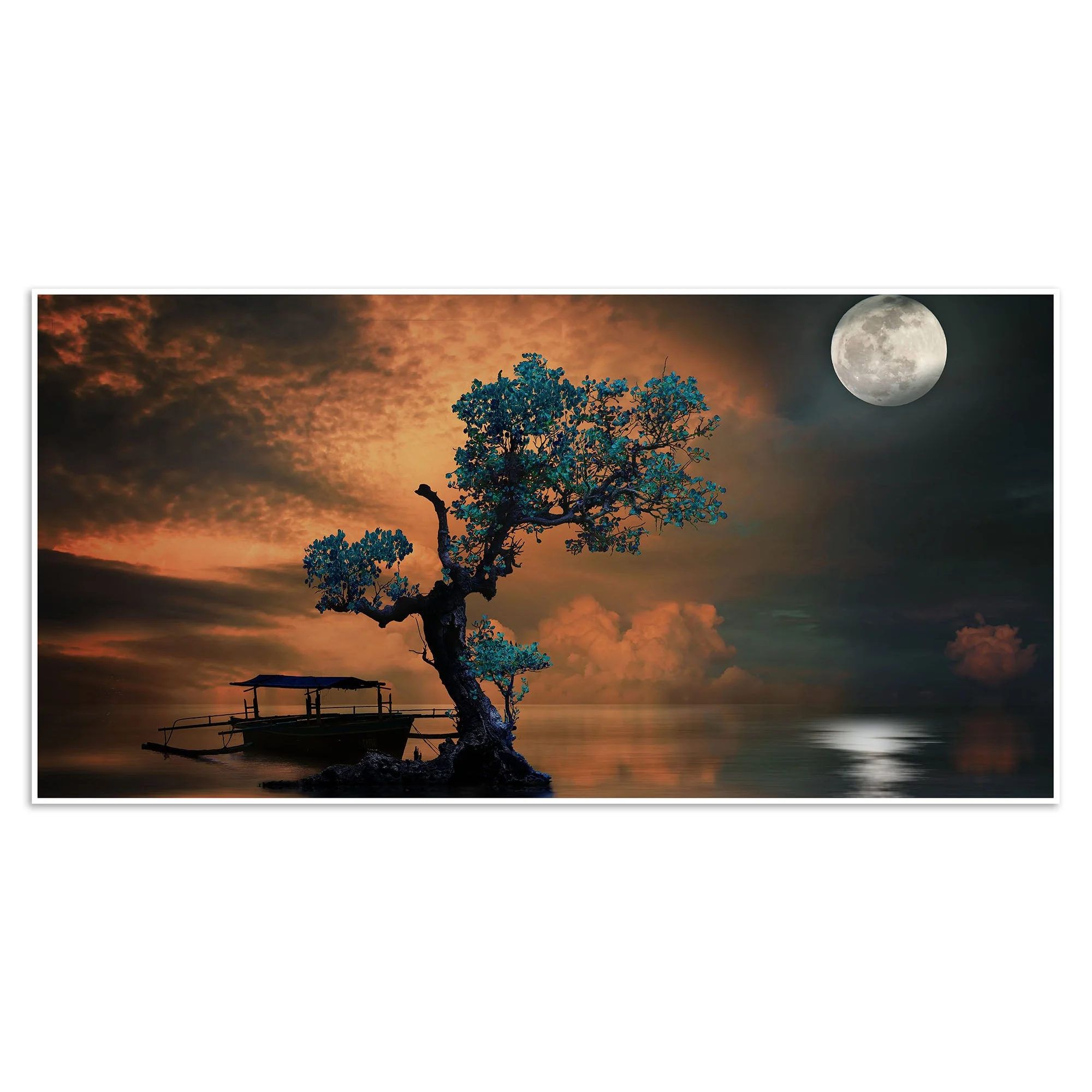 Mid Moon Light Floating Frame Wall Painting - Image 5