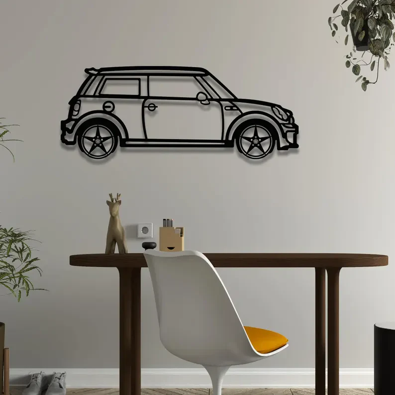 Mini Hatchback Car Metal Wall Hanging for Wall Decor - Image 4