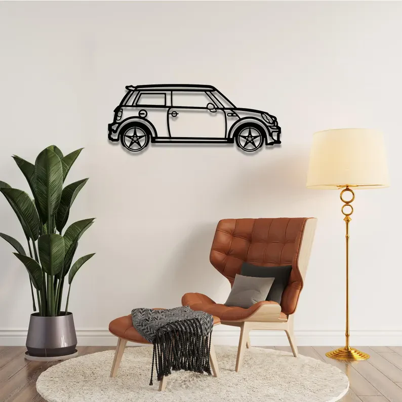 Mini Hatchback Car Metal Wall Hanging for Wall Decor - Image 5