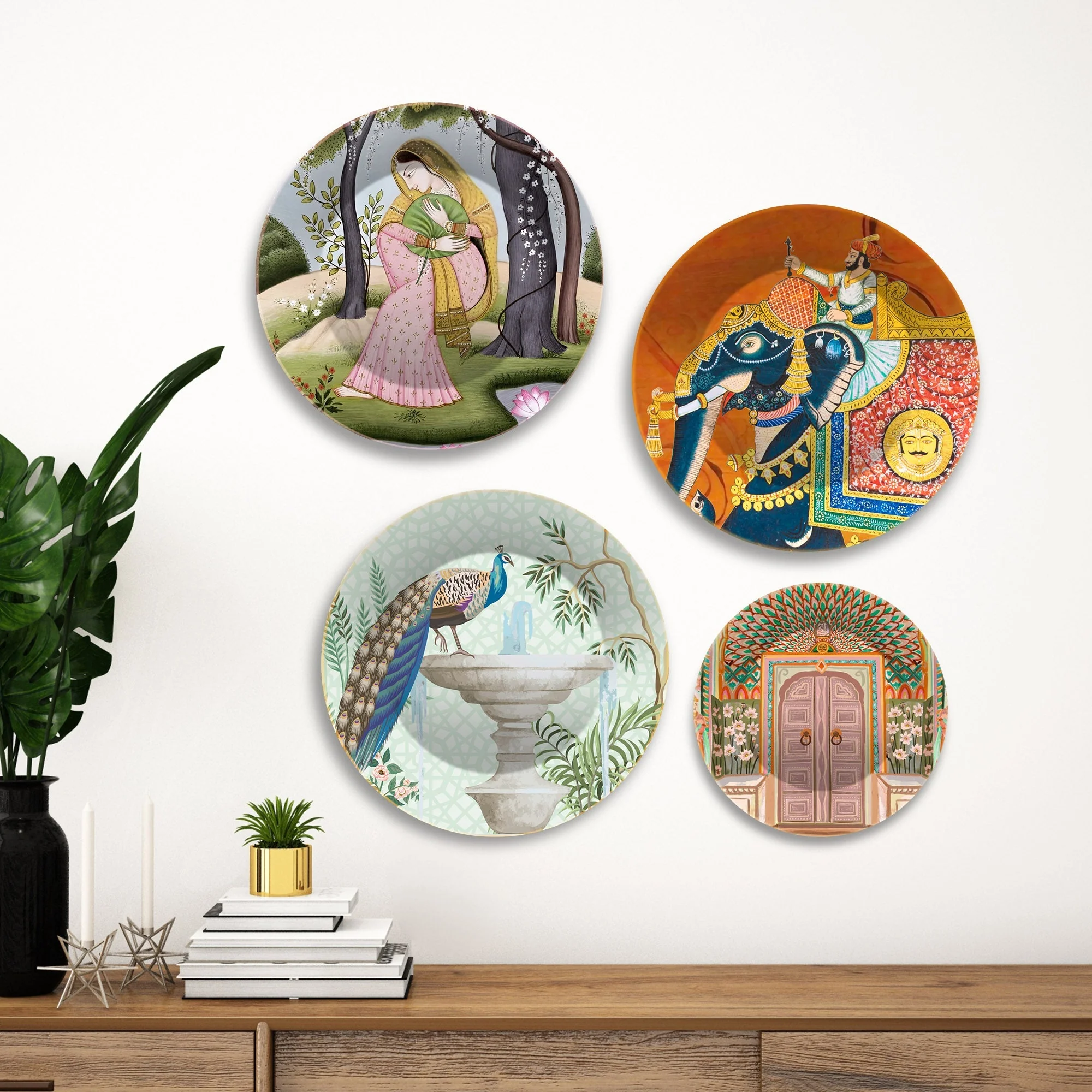 Miniature Art Wall Plates Painting Set of Four - Image 3
