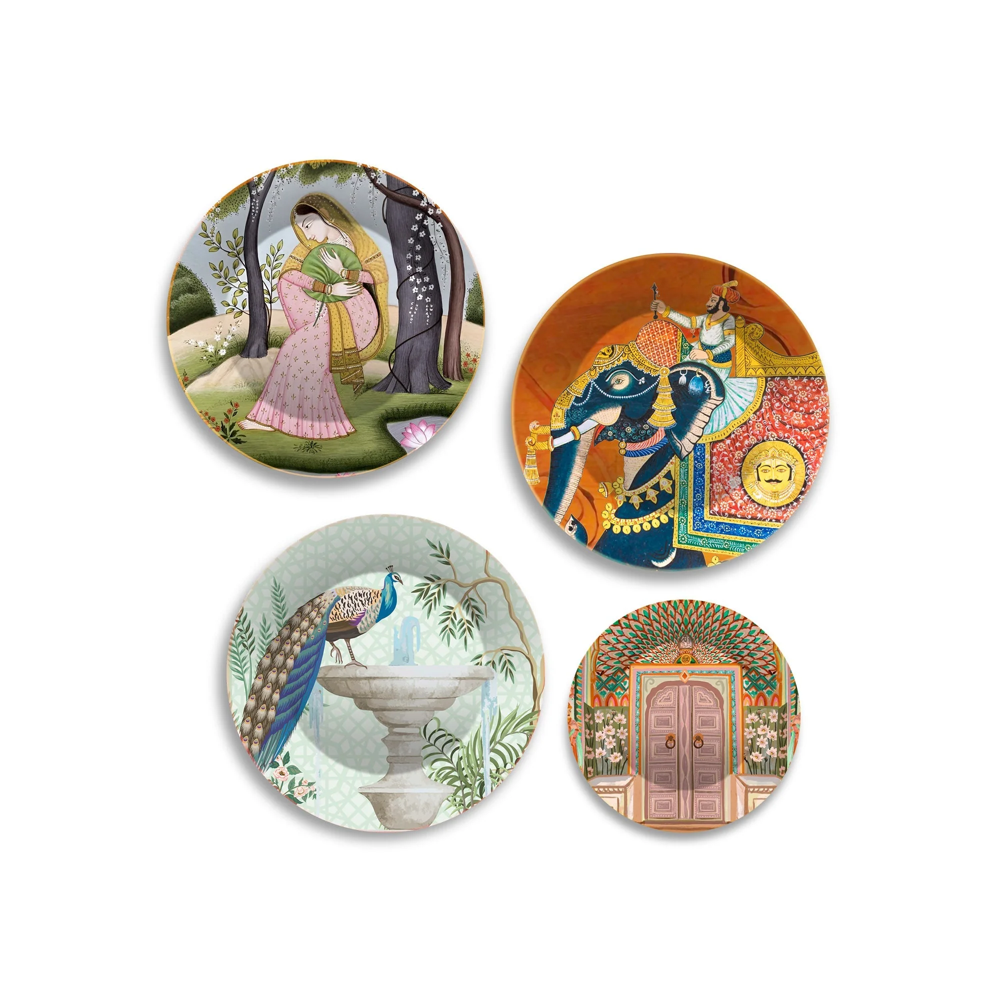 Miniature Art Wall Plates Painting Set of Four - Image 4