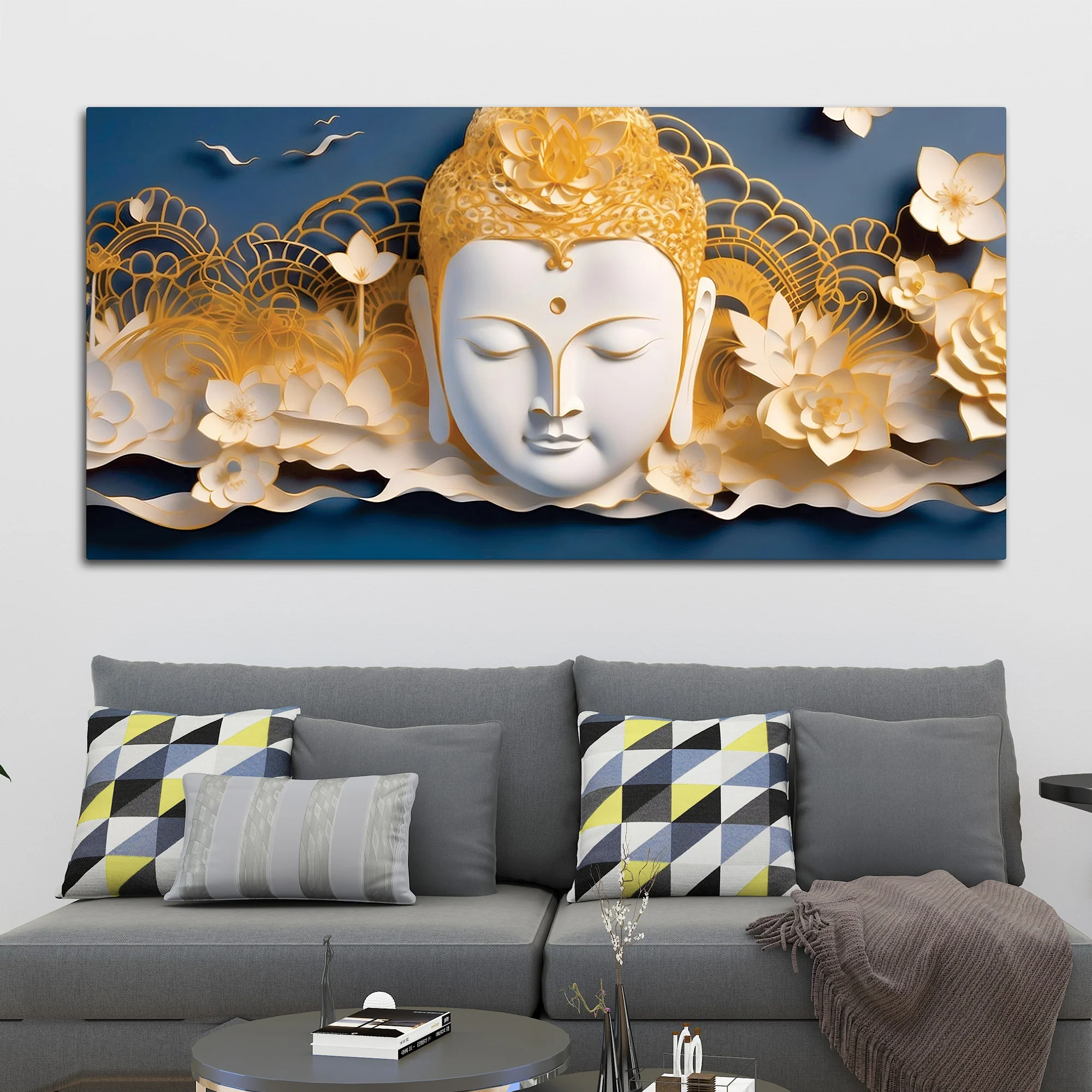 Minimal Buddha Wall Painting for Modern Décor - Image 3