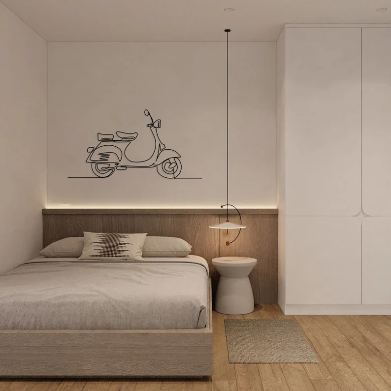 Minimal Scooter Line Art Metal Wall Hanging - Image 7