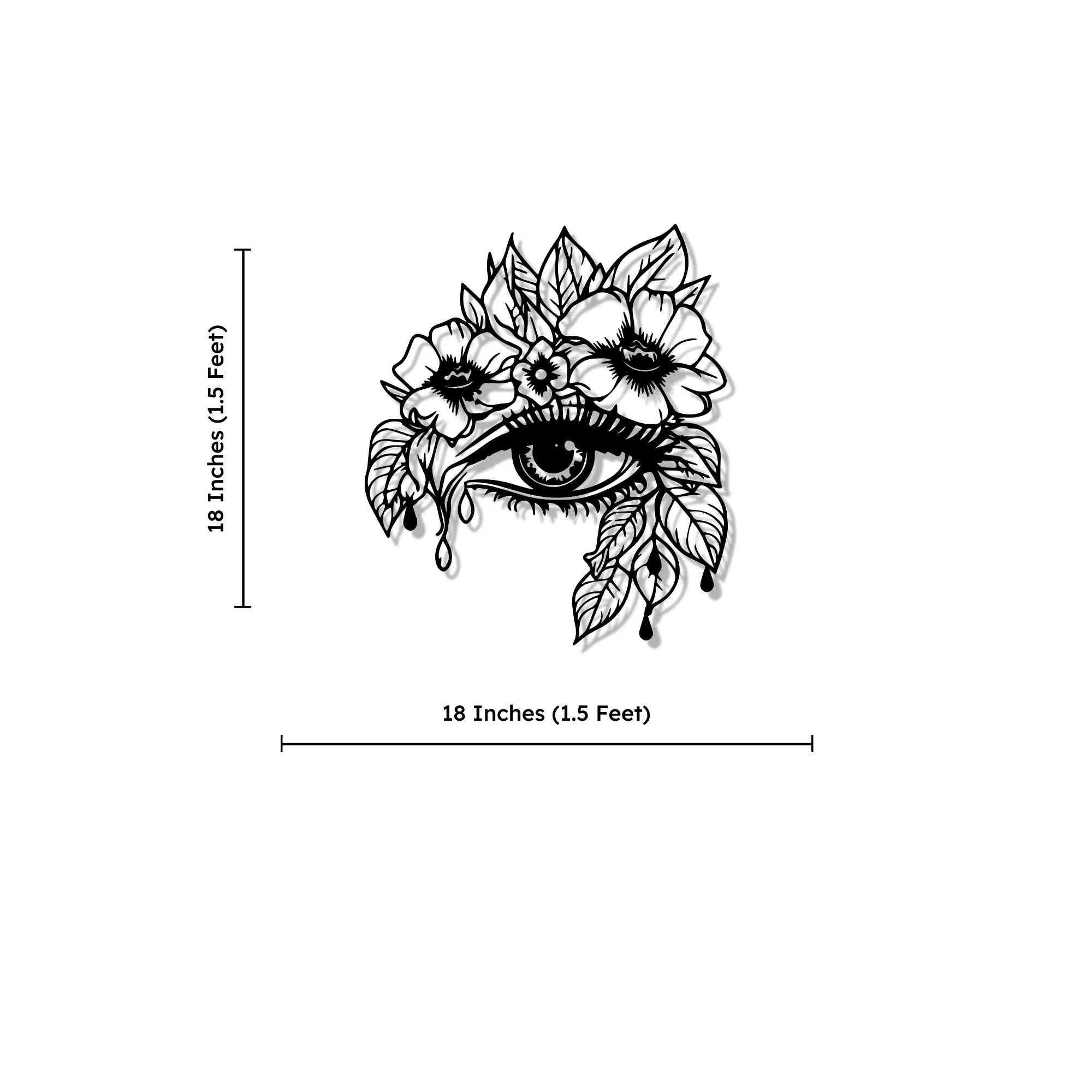 Minimalist Beautiful Blooming Eye Metal Wall Art Decor - Image 4