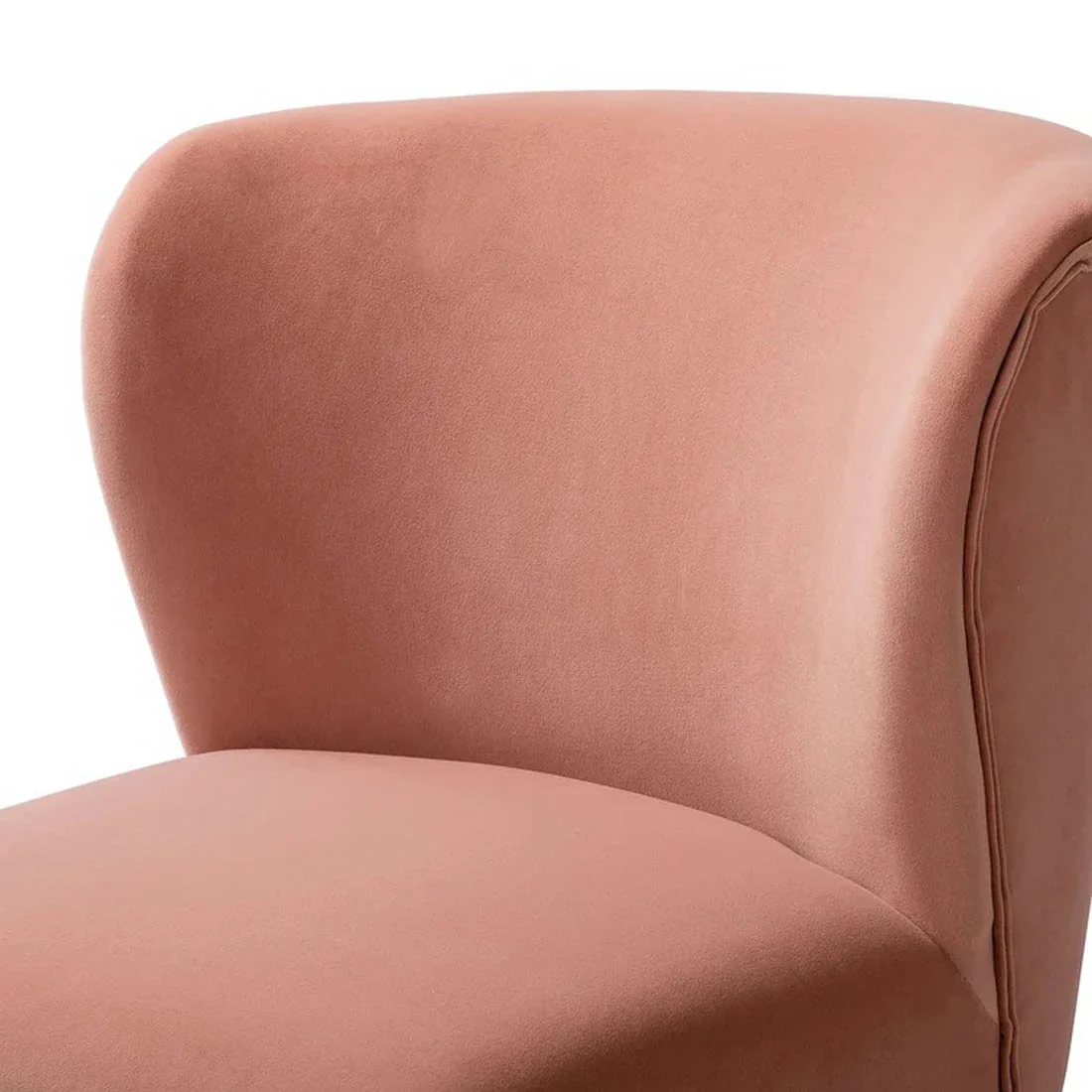 Minimalist Design Baby Pink Velvet Lounge Chairs - Image 2