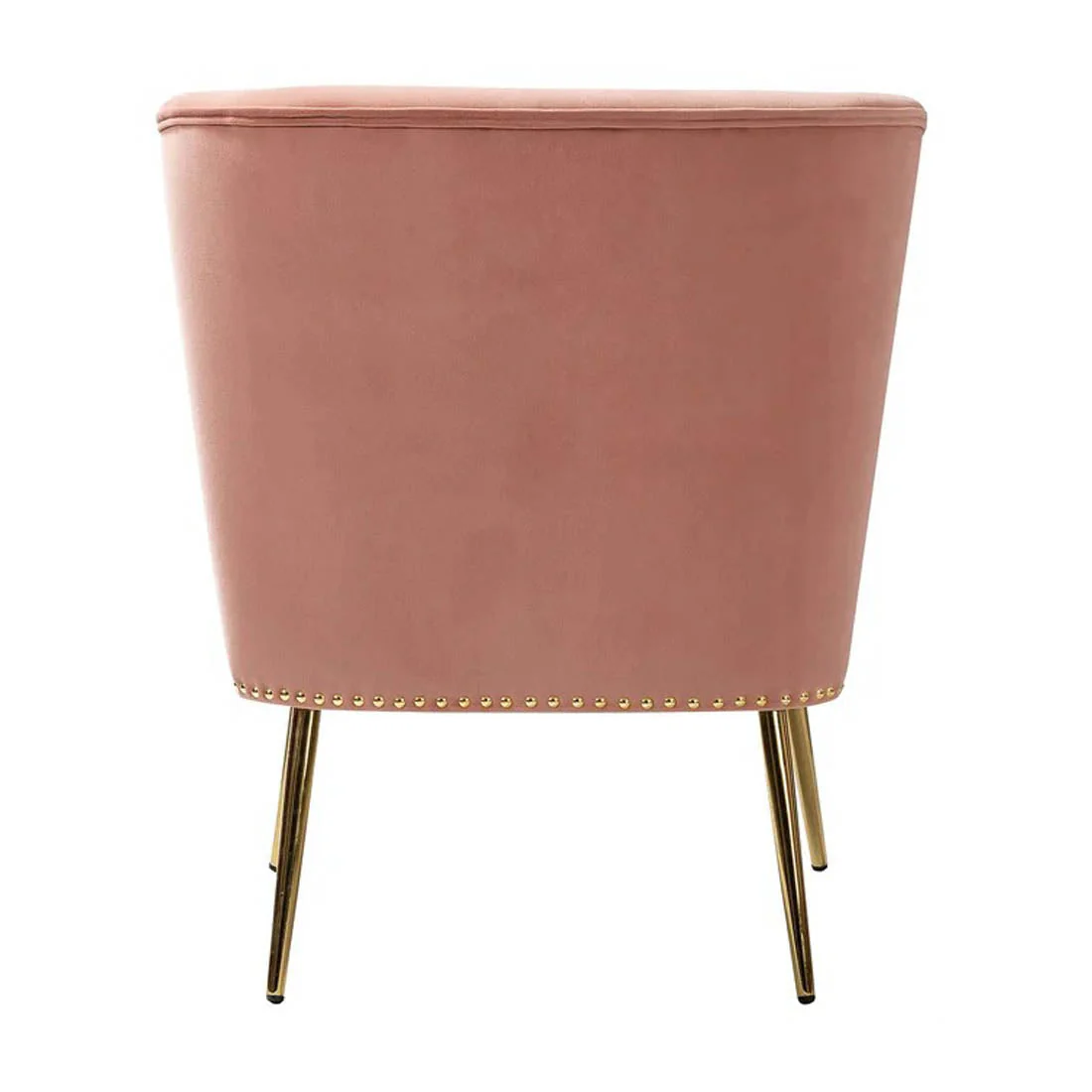 Minimalist Design Baby Pink Velvet Lounge Chairs - Image 5