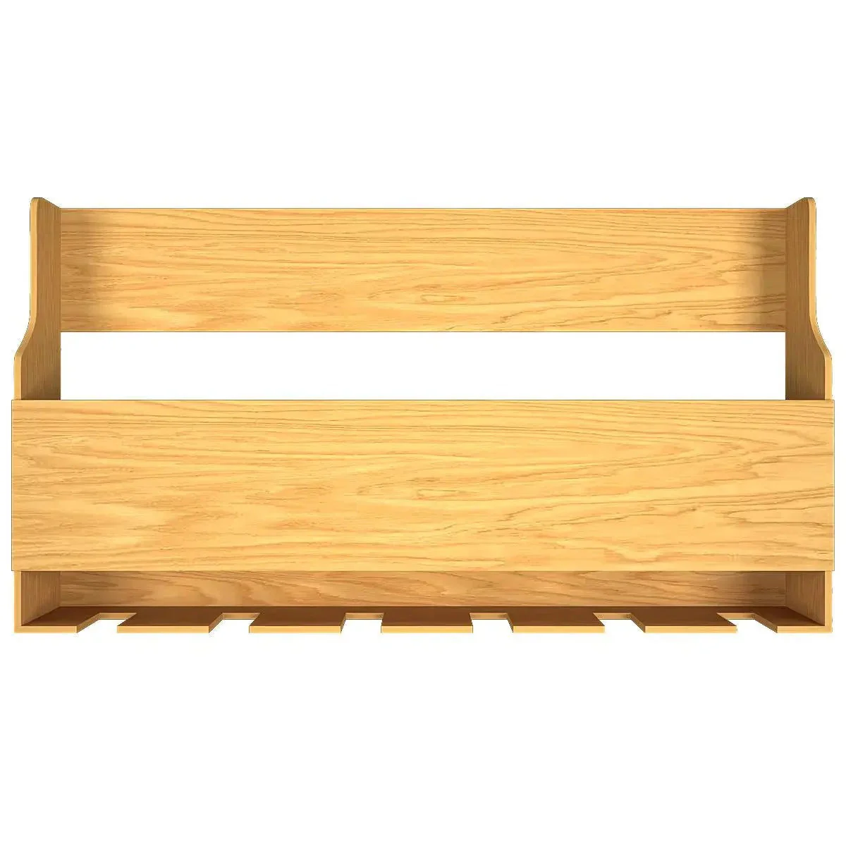 Backlit Bar Brilliance Light Oak Hanging Wine Shelf & Glass Rack - Image 6