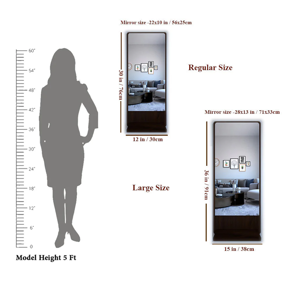 Minimalist Design Full Length Rectangular Wall Mirror - Image 4