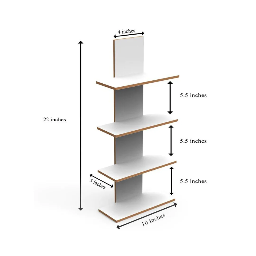 Minimalist Design Wooden Wall Shelf with White Finish - Image 5