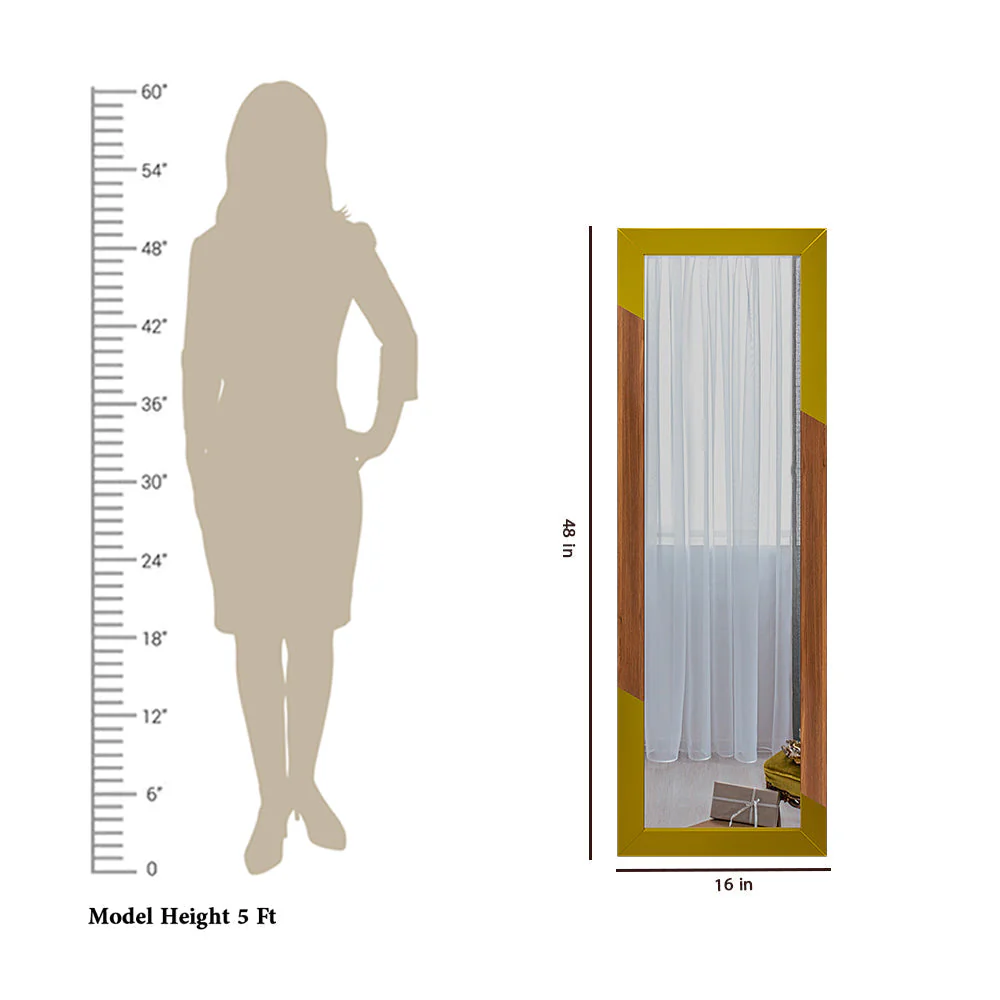 Minimalist Floor Mirror with Golden Edge - Image 5
