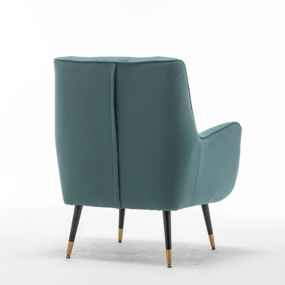 Minimalist Olive Green Thick Padded Velvet Sofa Lounge Chair with Cushion - Image 7
