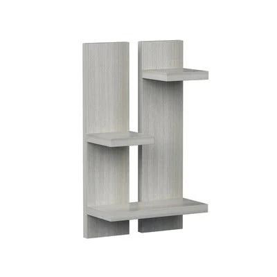 Modern Asymmetrical Shelving White Rectangular Wall Decor - Image 2