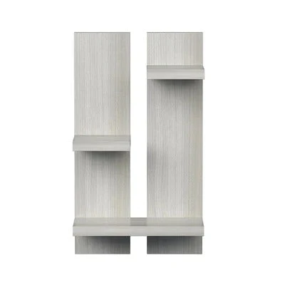 Modern Asymmetrical Shelving White Rectangular Wall Decor - Image 3