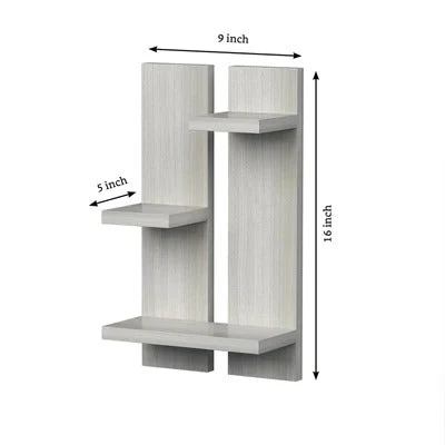 Modern Asymmetrical Shelving White Rectangular Wall Decor - Image 5