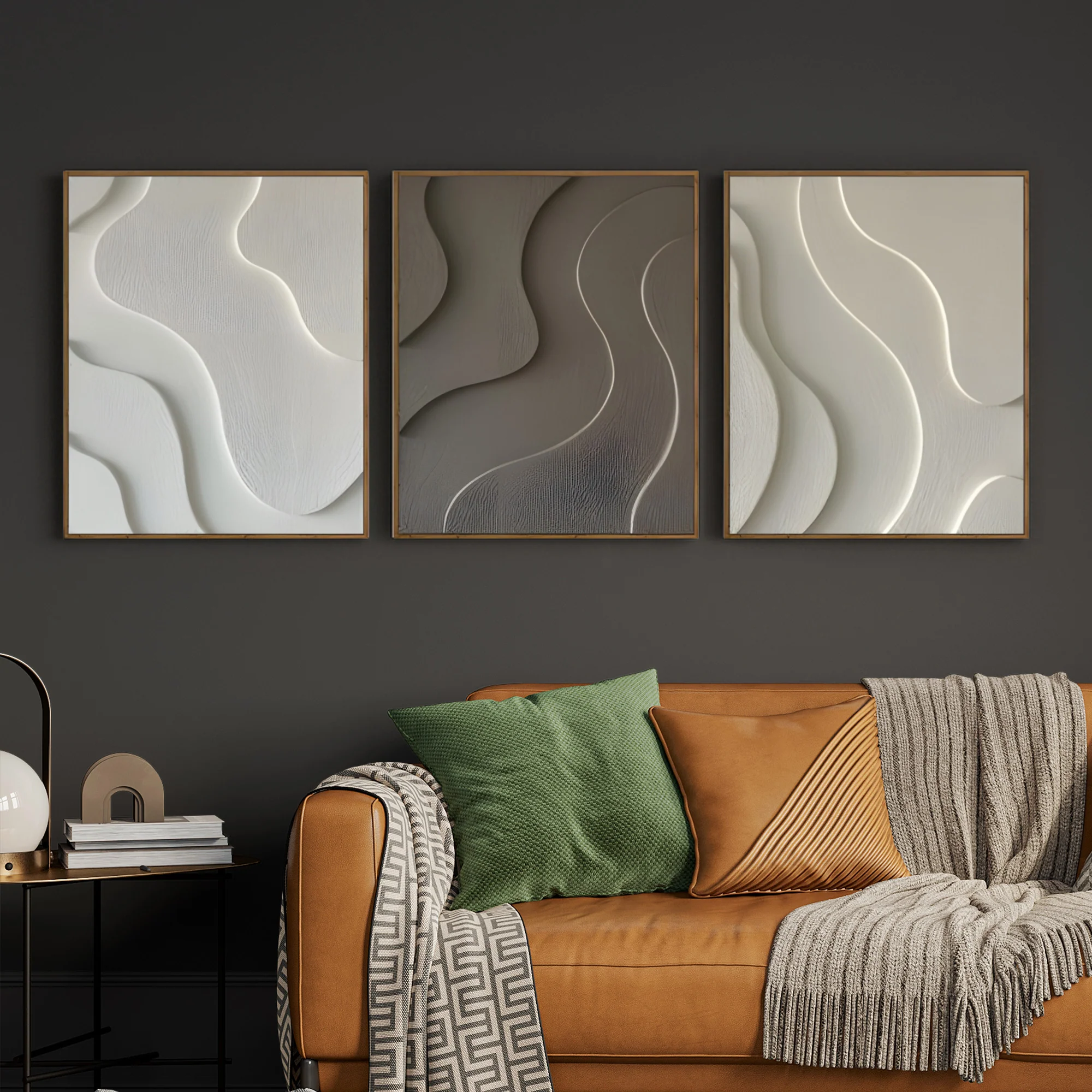 Minimalist Ripple Texture Tranquil Flow 3D Wall Art Home Decor - Image 2
