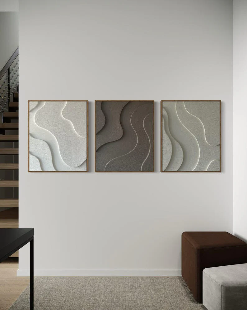 Minimalist Ripple Texture Tranquil Flow 3D Wall Art Home Decor - Image 4