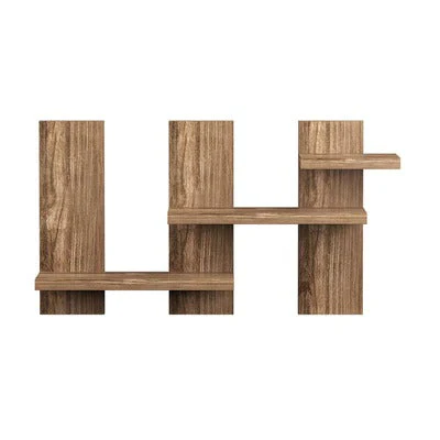Minimalist Shaped Artistic Wooden Wall Shelves Set of Three - Image 4