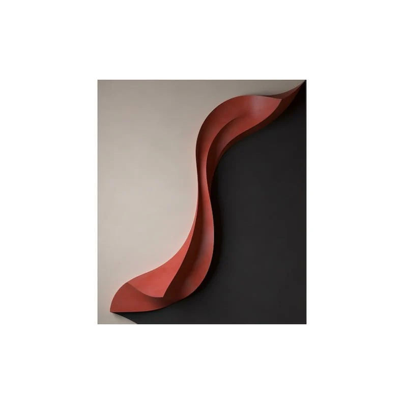 Modern 3D Wall Art Panel with Red Wave on Black and White Background - Image 4