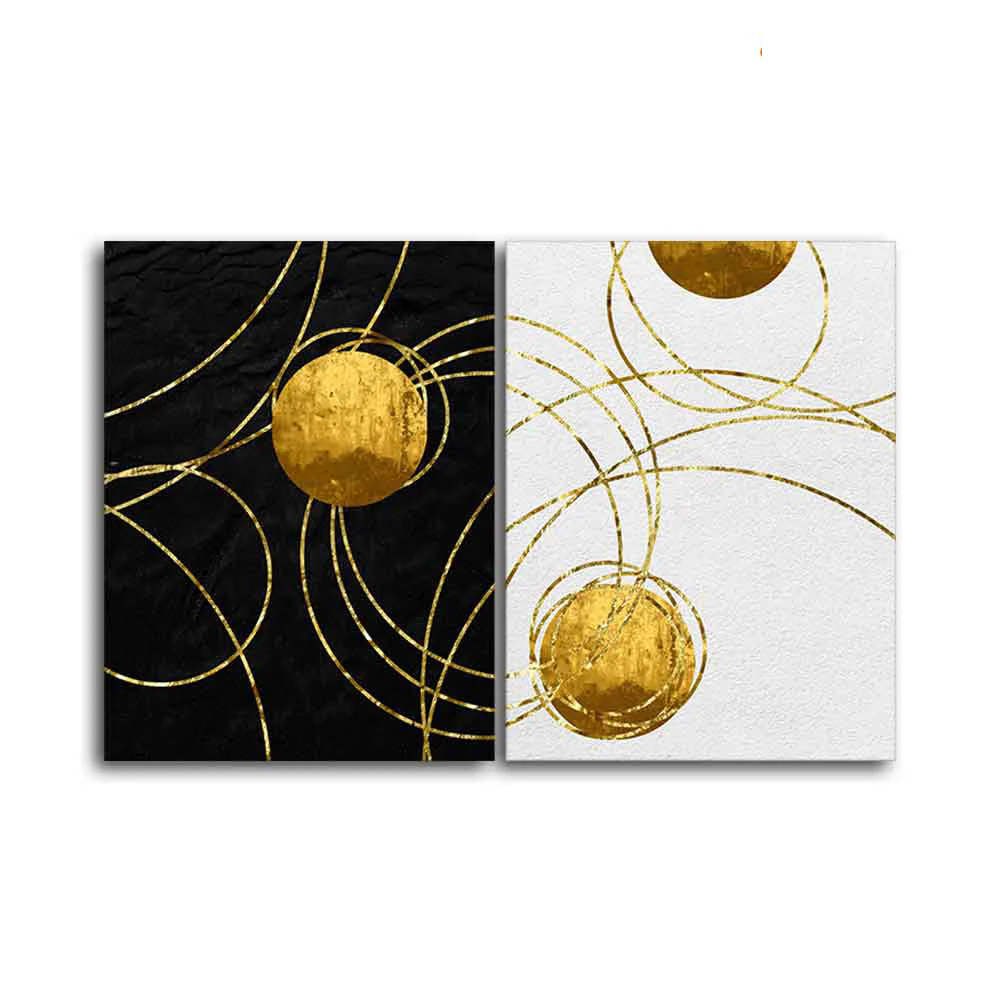 Modern Abstract Art Canvas Wall Painting of Two Pieces - Image 4