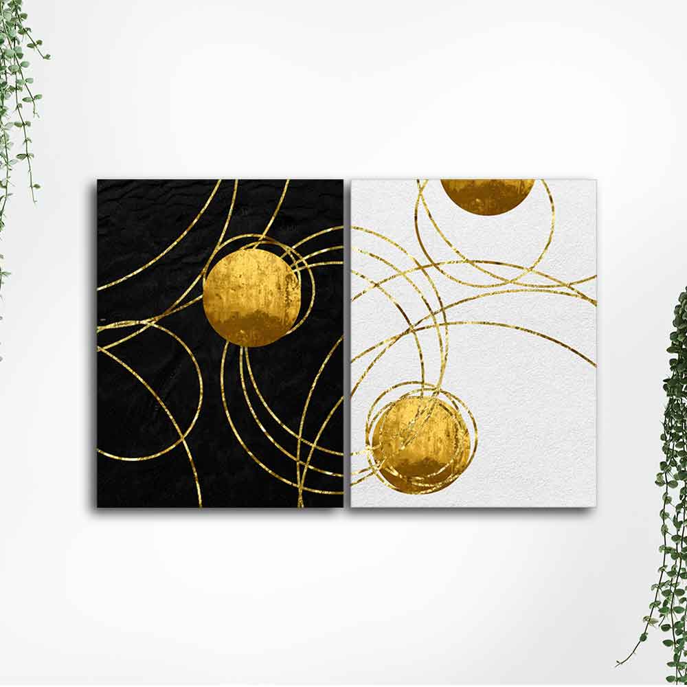 Modern Abstract Art Canvas Wall Painting of Two Pieces - Image 5
