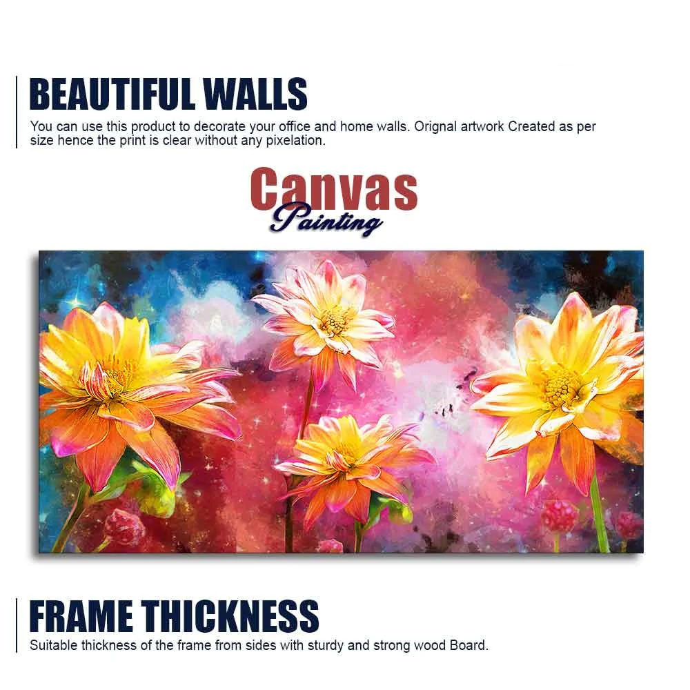 Modern Abstract Art of Flowers Canvas Wall Painting - Image 6
