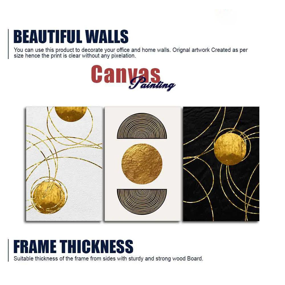 Modern Abstract Art Wall Painting of 3 Pieces - Image 6