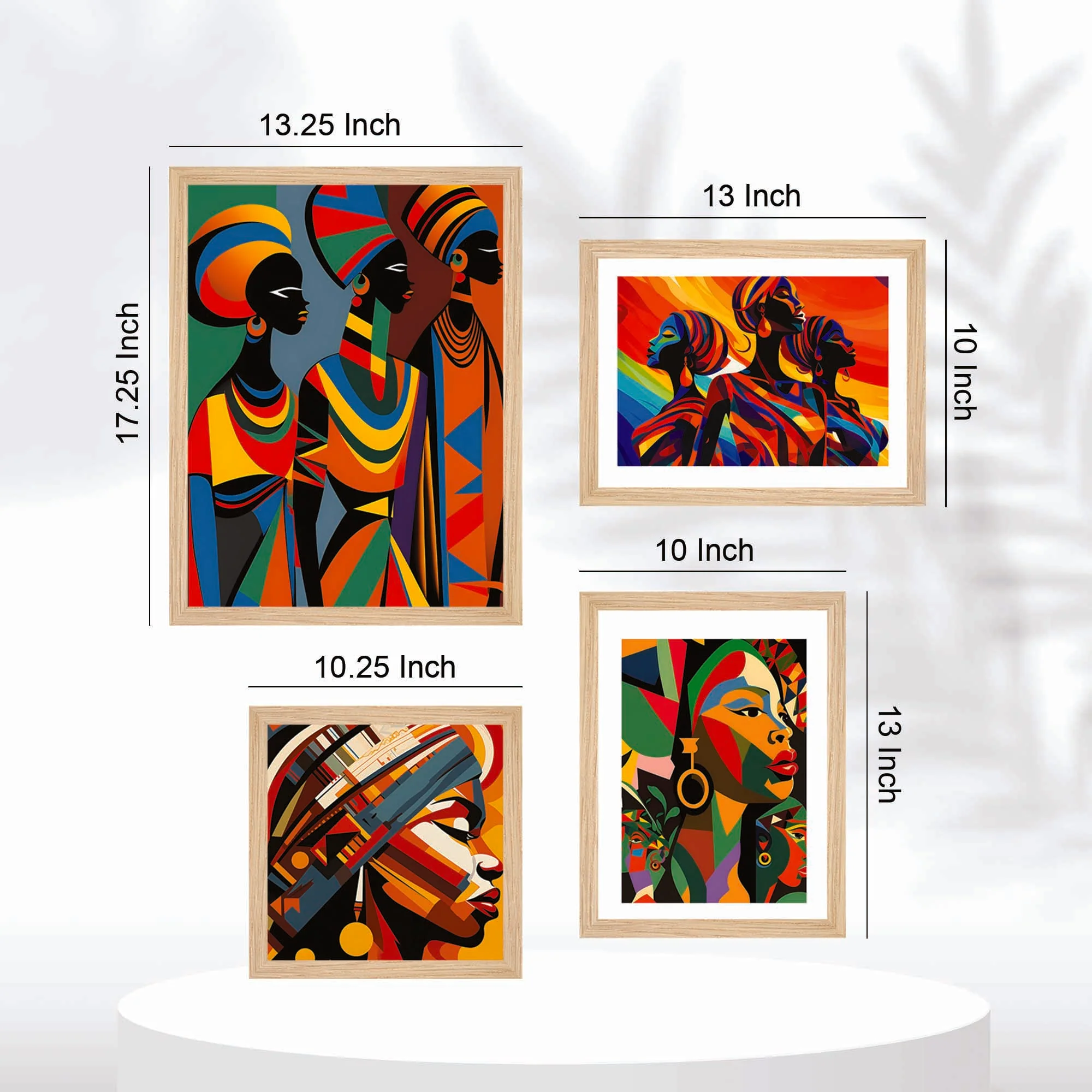Modern African Art Wall Frames Set of Four - Image 5