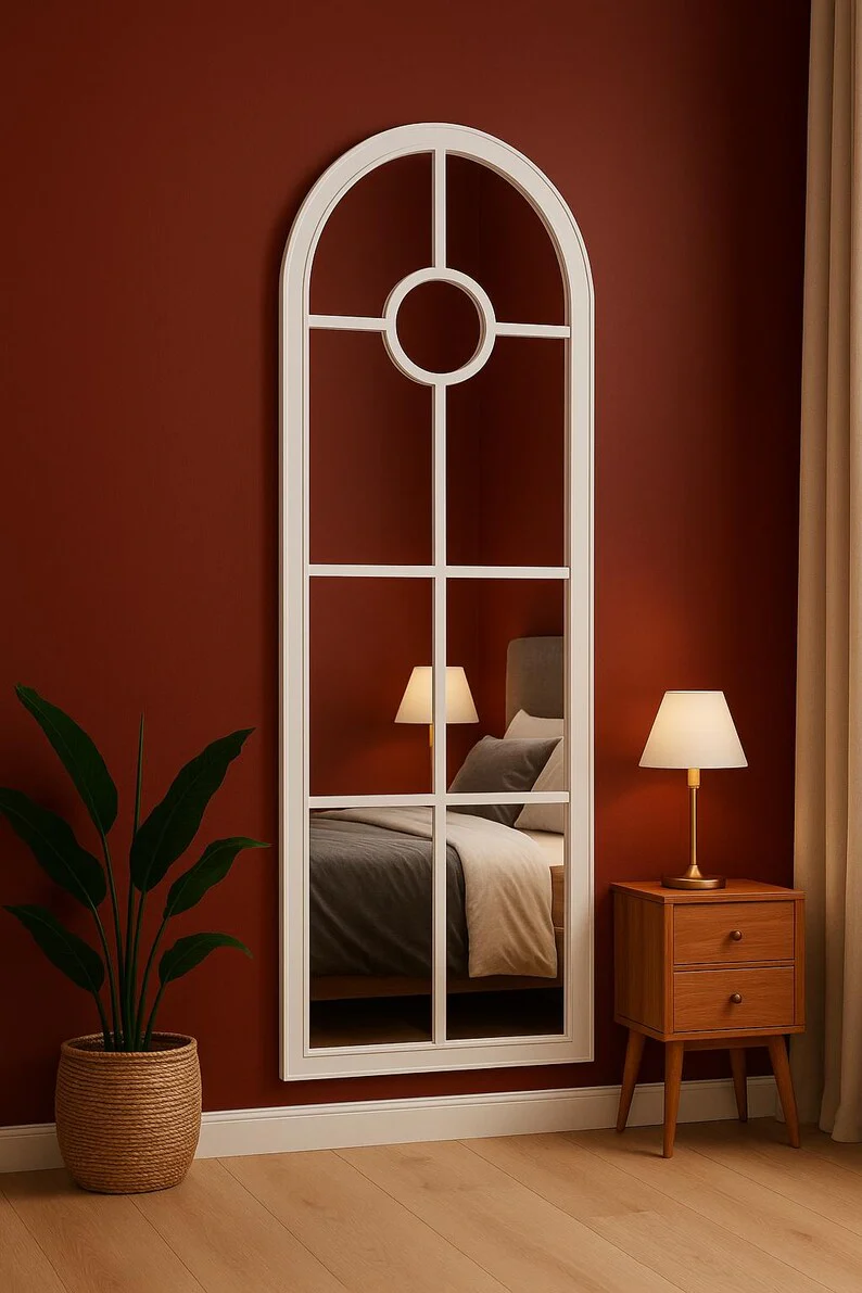 Modern Arched Window Wall Mirrorr | Large Frame Mirror (3 Peice) - Image 10