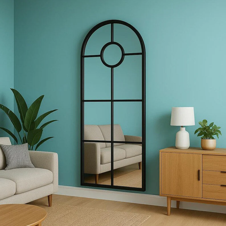 Modern Arched Window Wall Mirrorr | Large Frame Mirror (3 Peice) - Image 3