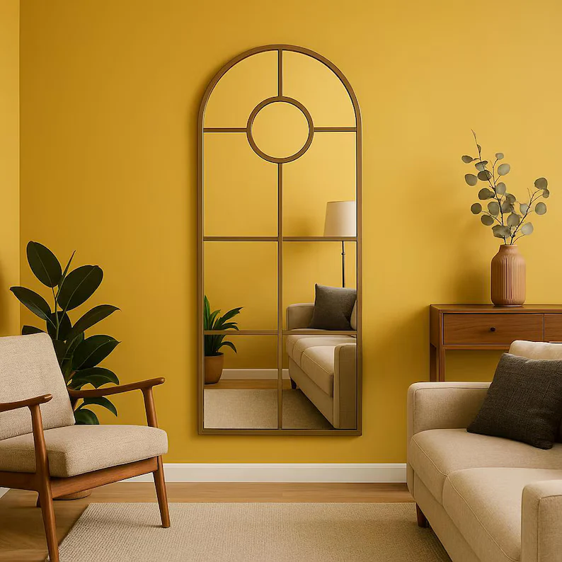 Modern Arched Window Wall Mirrorr | Large Frame Mirror (3 Peice) - Image 8