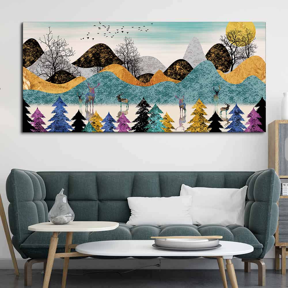Modern Art Forest Premium Canvas wall Painting - Image 4