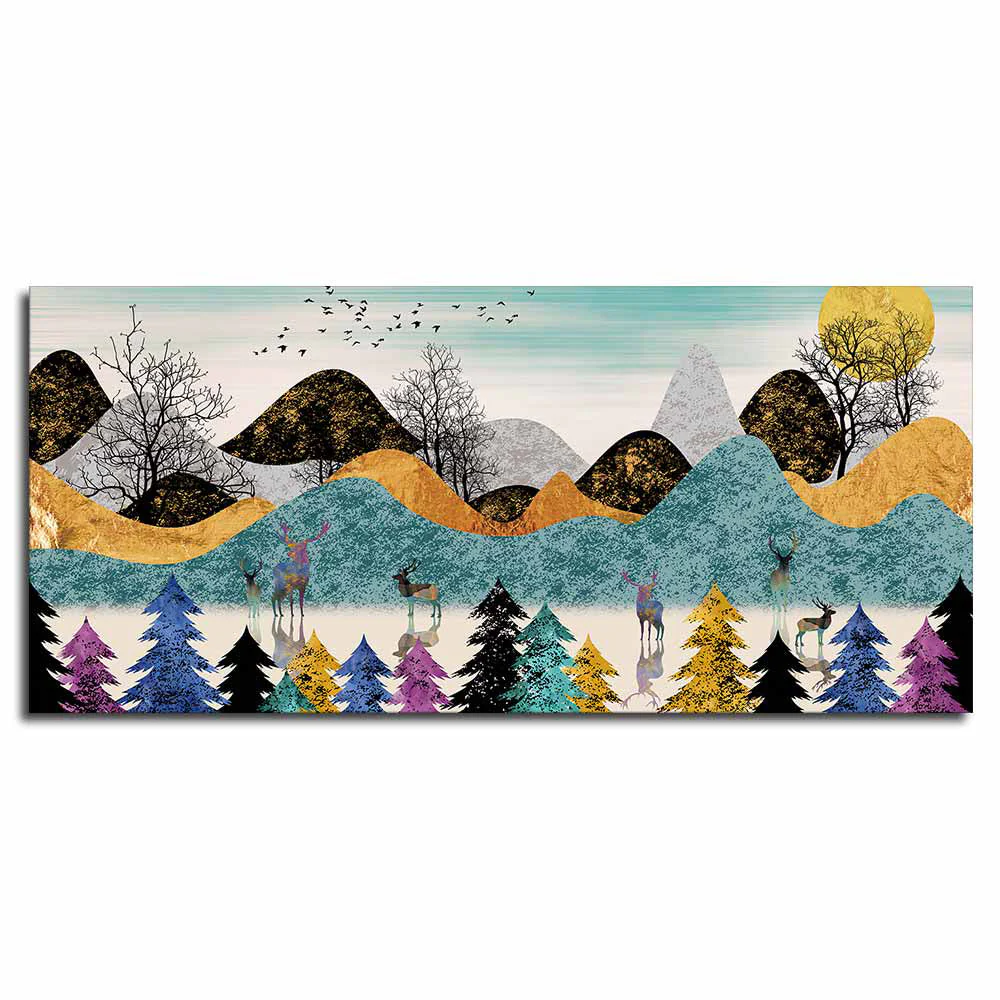 Modern Art Forest Premium Canvas wall Painting - Image 5