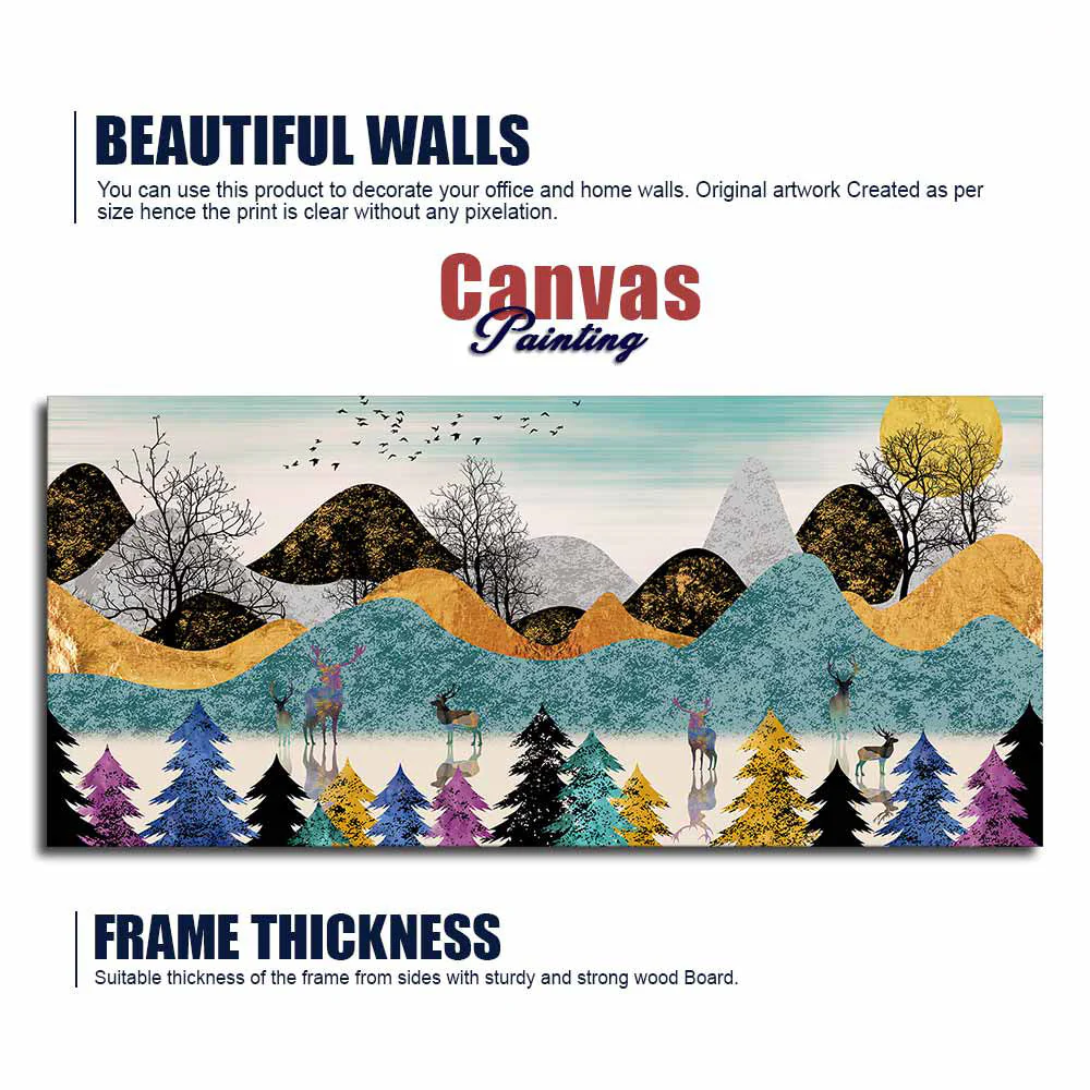 Modern Art Forest Premium Canvas wall Painting - Image 6