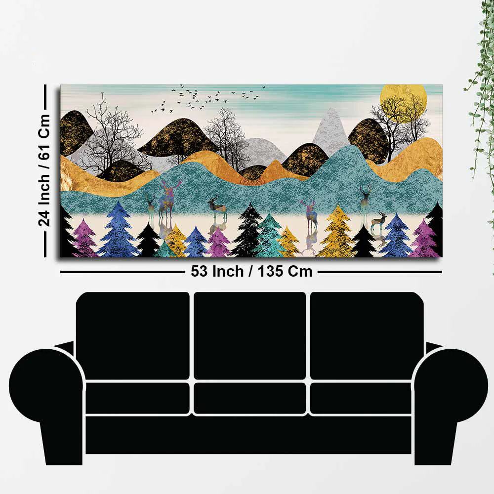 Modern Art Forest Premium Canvas wall Painting - Image 7