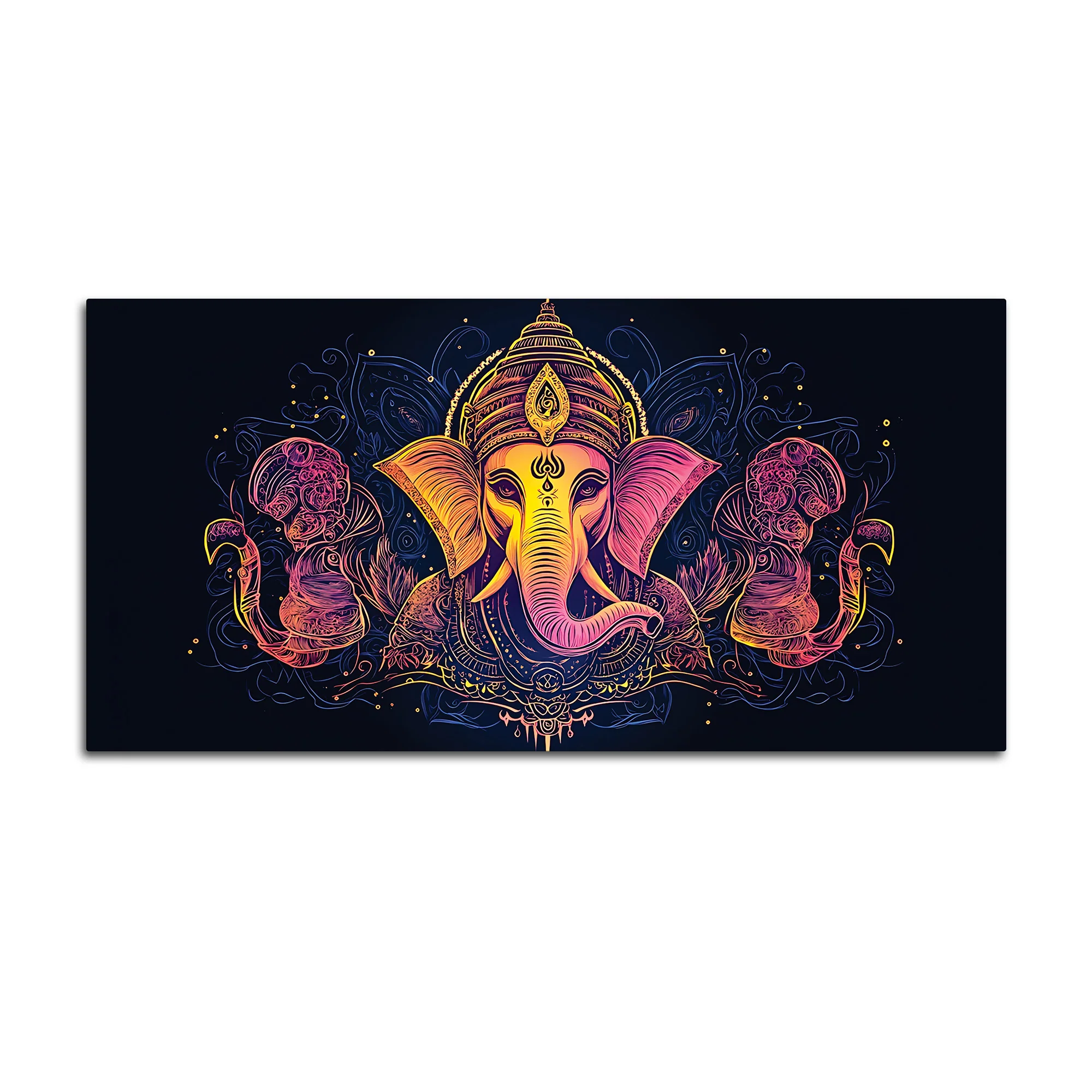 Modern Artistic Lord Shri Ganesha Creative Canvas Wall Painting for Home & Office Decor – Modern Devotional Wall Art - Image 4